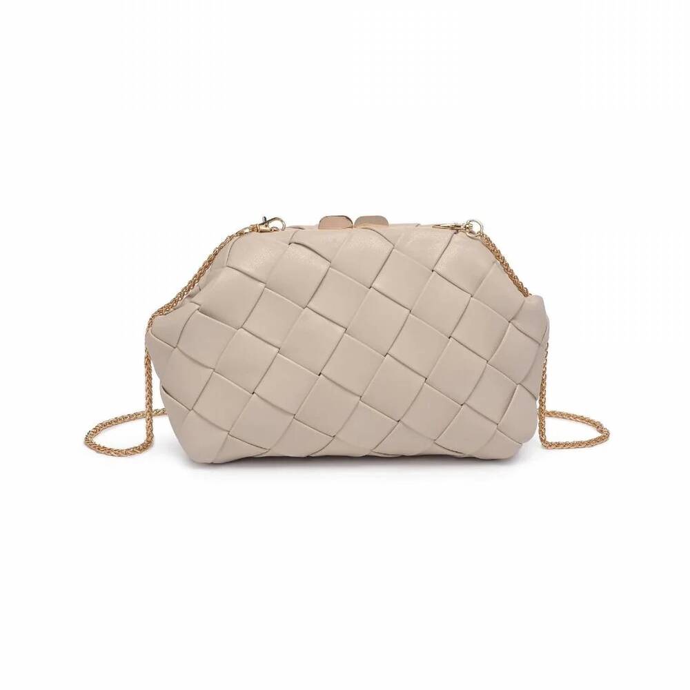 NEW MODA LUXE women's pauline woven crossbody bag in cream